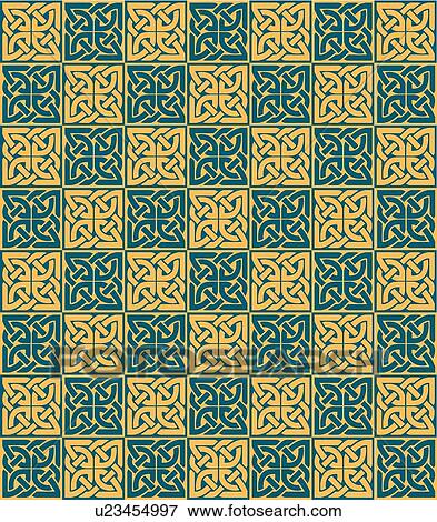Green and Gold Knot Background Pattern View Large Clip Art Graphic Clip Art - Green and Gold Knot Background Pattern. Fotosearch