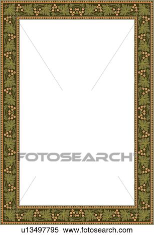 Green and Gold Leaf Border View Large Clip Art Graphic Clipart - Green and Gold Leaf Border. Fotosearch