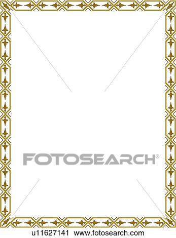 Green and gold pattern victorian Border View Large Clip Art Graphic Clipart - Green and gold pattern victorian Border. Fotosearch