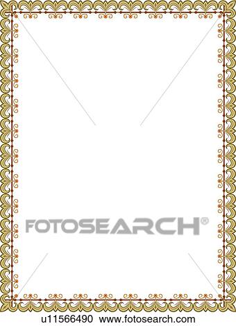 Green and Gold Pretty Border View Large Clip Art Graphic Clipart - Green and Gold Pretty Border. Fotosearch