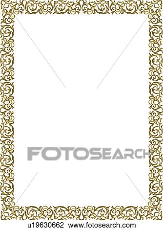 Green and Gold Swirl Border View Large Clip Art Graphic Clipart - Green and Gold Swirl Border. Fotosearch