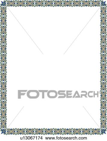 Clipart - Green and Grey Decorative Border. Fotosearch