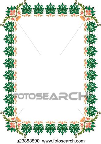 Green and Orange Floral Border View Large Clip Art Graphic Clipart - Green and Orange Floral Border. Fotosearch