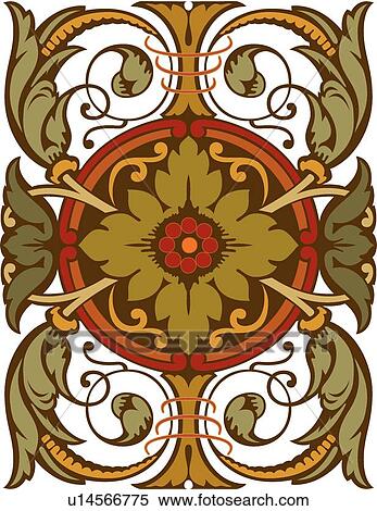 Green and orange floral design ornament Design Ornament View Large Clip Art Graphic Clipart - Green and orange floral design ornament Design Ornament. Fotosearch