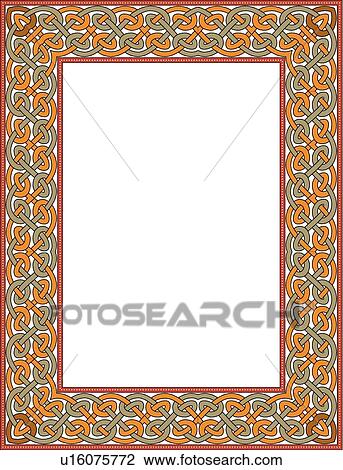 Green and Orange Woven Celtic Border View Large Clip Art Graphic Clipart - Green and Orange Woven Celtic Border. Fotosearch