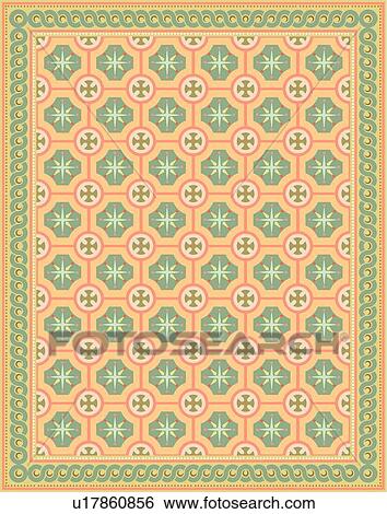 Clip Art - Green and Peach Background Pattern. Fotosearch