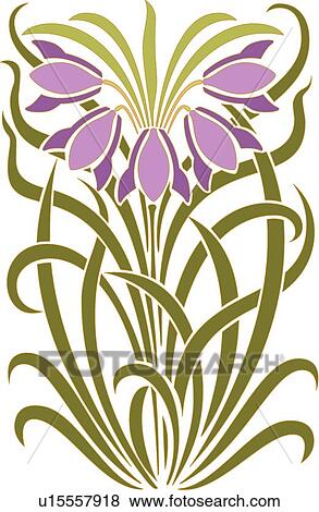 Green and purple flower Design Ornament View Large Clip Art Graphic Clip Art - Green and purple flower Design Ornament. Fotosearch
