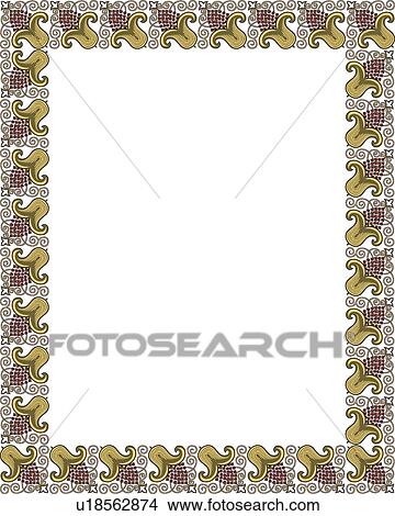 Clipart - Green and purple rectangle victorian Border. Fotosearch