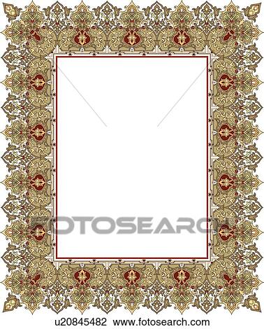 Green and Red Arabesque Border View Large Clip Art Graphic Clipart - Green and Red Arabesque Border. Fotosearch
