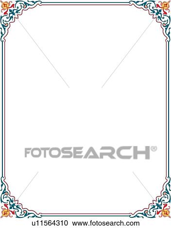 Clipart - Green and Red Floral Border. Fotosearch