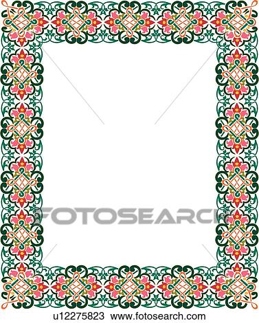 Green and Red Floral Border View Large Clip Art Graphic Clipart - Green and Red Floral Border. Fotosearch