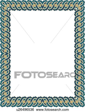 Green and Tan Floral Border View Large Clip Art Graphic Clip Art - Green and Tan Floral Border. Fotosearch