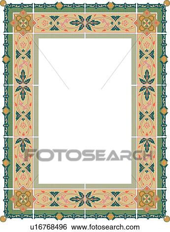 Green and Tan Patterned Border View Large Clip Art Graphic Clip Art - Green and Tan Patterned Border. Fotosearch