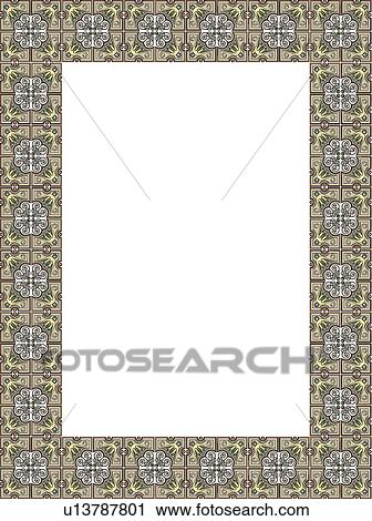 Green and Tan Victorian Border View Large Clip Art Graphic Clipart - Green and Tan Victorian Border. Fotosearch