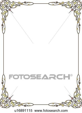 Clipart - Green and Yellow Border with Decorative Corners. Fotosearch