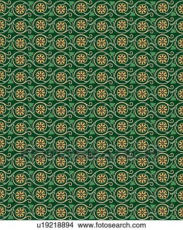 Green and yellow circle floral background pattern View Large Clip Art Graphic Clipart - Green and yellow circle floral background pattern . Fotosearch