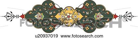 Green and Yellow Floral Arabesque Design View Large Clip Art Graphic Clip Art - Green and Yellow Floral Arabesque Design. Fotosearch