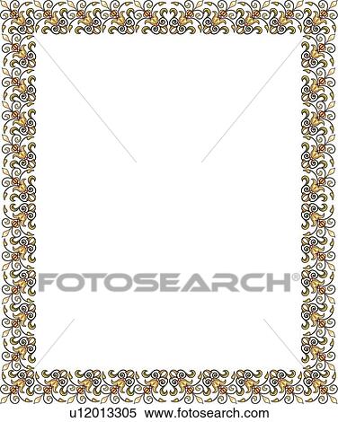 Clipart - Green and Yellow Floral Border. Fotosearch