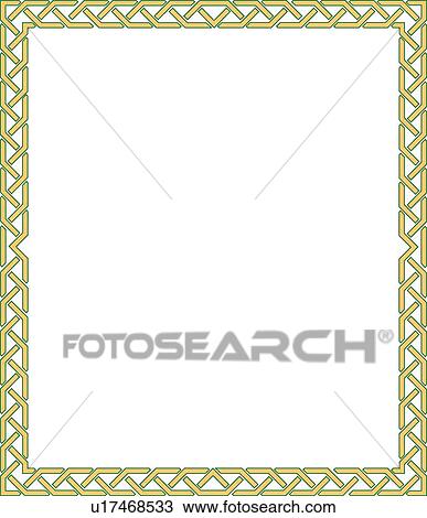 Green and yellow knot arabesque Border View Large Clip Art Graphic Clipart - Green and yellow knot arabesque Border. Fotosearch