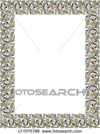 Green Art Nouveau Border View Large Clip Art Graphic Clip Art - Green Art Nouveau Border. Fotosearch