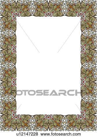 Green Baroque Border View Large Clip Art Graphic Clip Art - Green Baroque Border. Fotosearch
