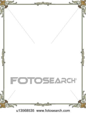 Green Border with Decorative Corners View Large Clip Art Graphic Clipart - Green Border with Decorative Corners. Fotosearch