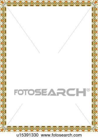 Green, Brown and Orange Border View Large Clip Art Graphic Clipart - Green, Brown and Orange Border. Fotosearch