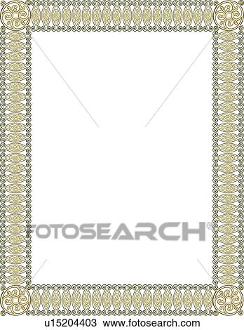 Clipart - Green Certificate Border. Fotosearch