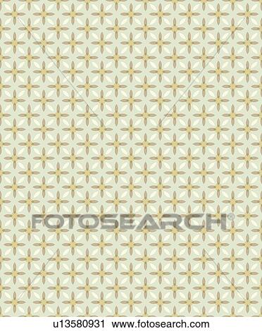 Green, Cream and Brown Floral Background Pattern View Large Clip Art Graphic Clipart - Green, Cream and Brown Floral Background Pattern. Fotosearch