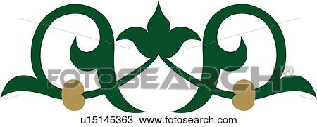 Clipart - Green design with brown details . Fotosearch