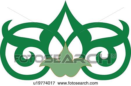 Clip Art - Green design with swirls . Fotosearch