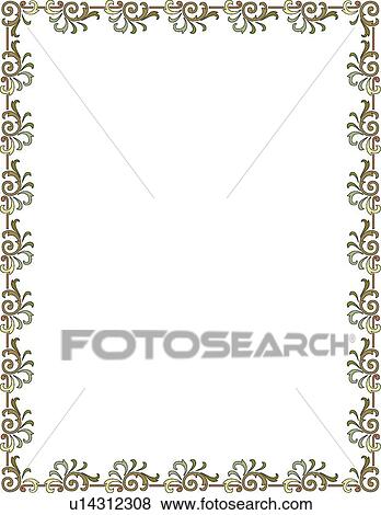 Green Fancy Border View Large Clip Art Graphic Clip Art - Green Fancy Border. Fotosearch
