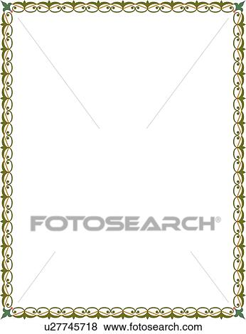 Green Fancy Border View Large Clip Art Graphic Clip Art - Green Fancy Border. Fotosearch