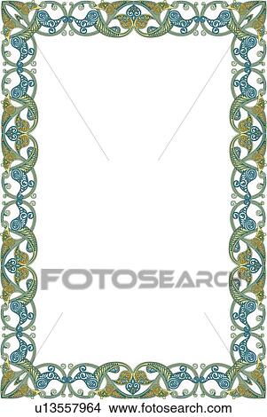 Green Fancy Border View Large Clip Art Graphic Clipart - Green Fancy Border. Fotosearch