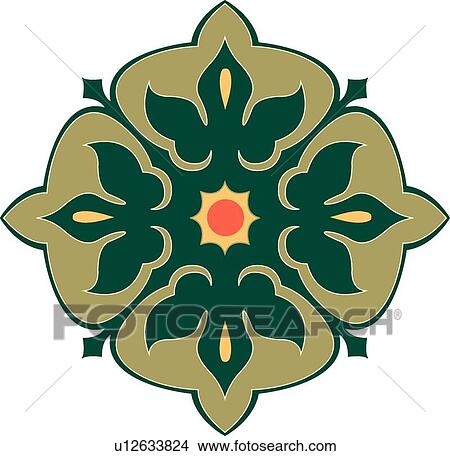 Clipart - Green fancy design . Fotosearch