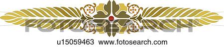Clipart - Green Floral Header. Fotosearch