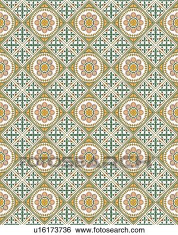 Green floral square and circle background pattern View Large Clip Art Graphic Clip Art - Green floral square and circle background pattern. Fotosearch
