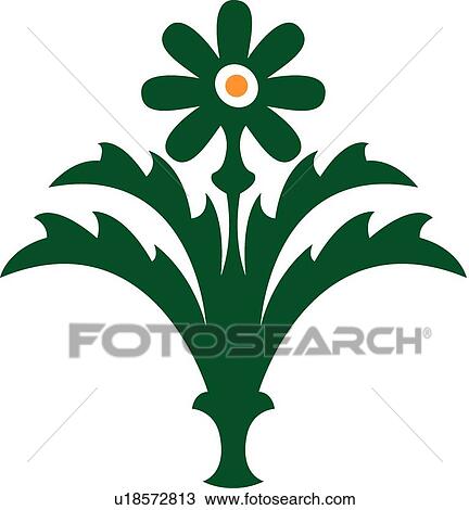 Green flower with vase  View Large Clip Art Graphic Clipart - Green flower with vase . Fotosearch