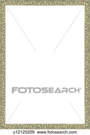 Clip Art - Green Formal Border. Fotosearch