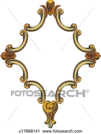 Green, gold and brown decorative Frame View Large Clip Art Graphic Clipart - Green, gold and brown decorative Frame. Fotosearch