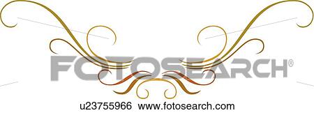 Green, Gold and Red Curled Line Embellishment View Large Clip Art Graphic Clip Art - Green, Gold and Red Curled Line Embellishment. Fotosearch