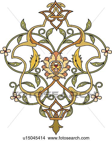 Green gold orange leaf design View Large Clip Art Graphic Clipart - Green gold orange leaf design . Fotosearch