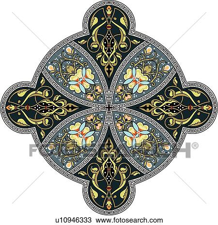 Green, grey, black and yellow sphere shaped Arabesque Design View Large Clip Art Graphic Clipart - Green, grey, black and yellow sphere shaped Arabesque Design. Fotosearch