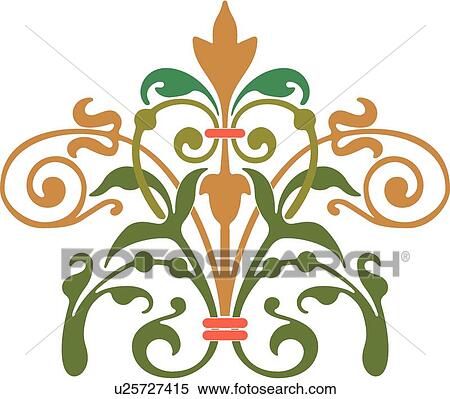Green heart with fancy design View Large Clip Art Graphic Clipart - Green heart with fancy design . Fotosearch