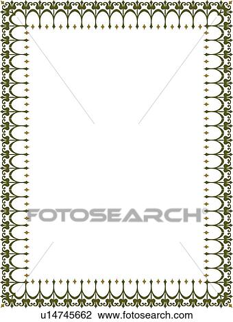Green Intricate Border View Large Clip Art Graphic Clipart - Green Intricate Border. Fotosearch