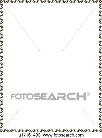 Clipart - Green leaf arabesque Border. Fotosearch