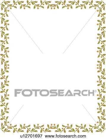 Clip Art - Green Leaf Border. Fotosearch