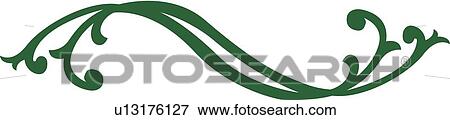 Green leaf ornamental header View Large Clip Art Graphic Clip Art - Green leaf ornamental header. Fotosearch