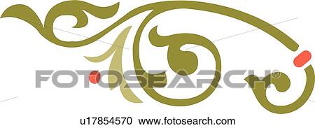 Clipart - Green leaf swirl . Fotosearch