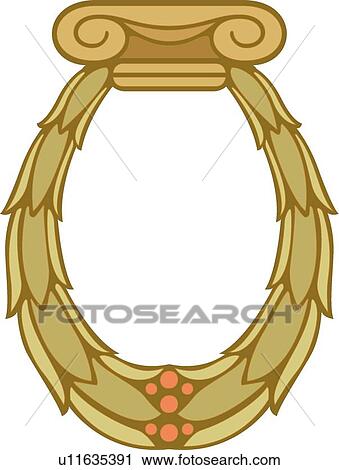 Green leaf with orange berries Frame View Large Clip Art Graphic Clipart - Green leaf with orange berries Frame. Fotosearch